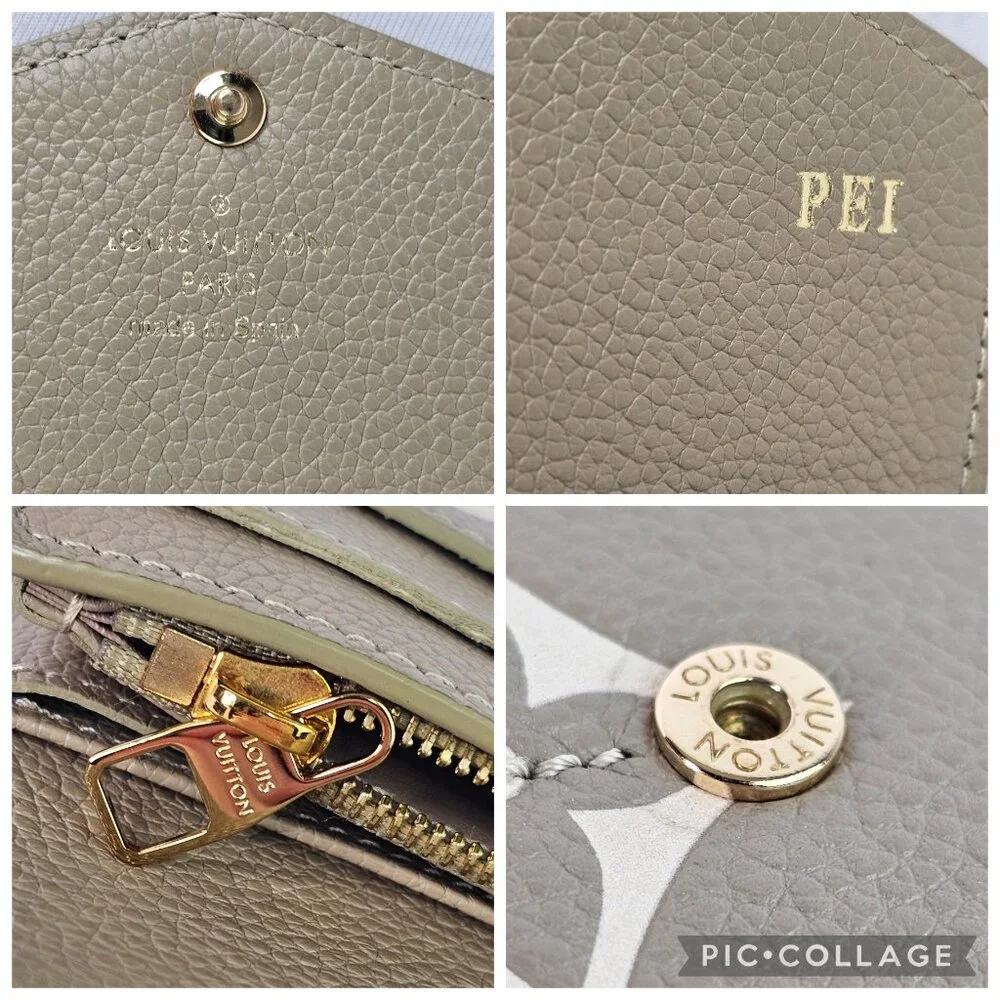 LOUIS VUITTON Bicolor Monogram Giant Sarah Wallet Tourterelle Gray Cream LV Bag - Picture 9 of 12